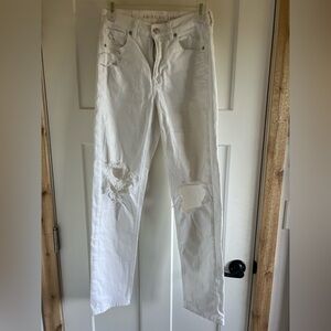 American Eagle Outfitters Men's White Ripped Jeans